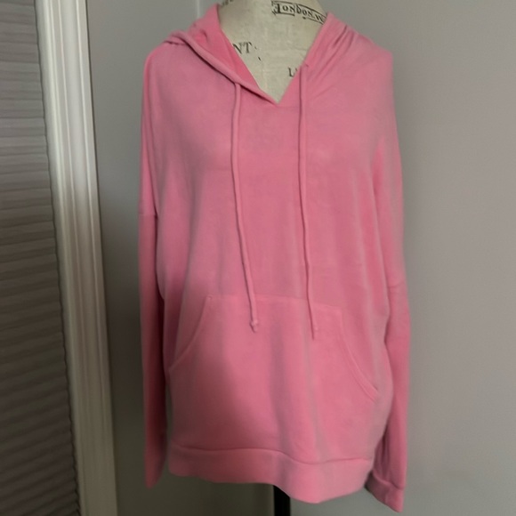 Bright Pink Hoodie Pullover Polar Fleece by Enti NWOT - Picture 1 of 9